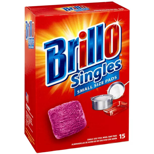 ARMALY BRANDS:23315.B Brillo Singles Steel Wool Soap Pads Red  15ct