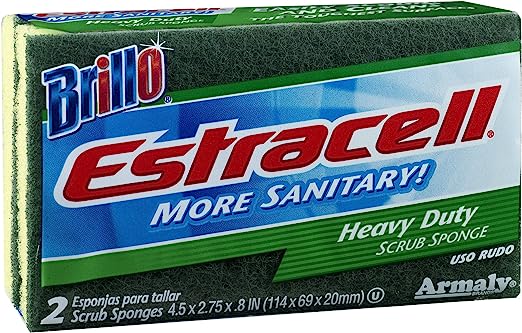 ARMALY BRANDS:21021.B Brillo Estracell Heavy Duty Scrub Sponge 2ct