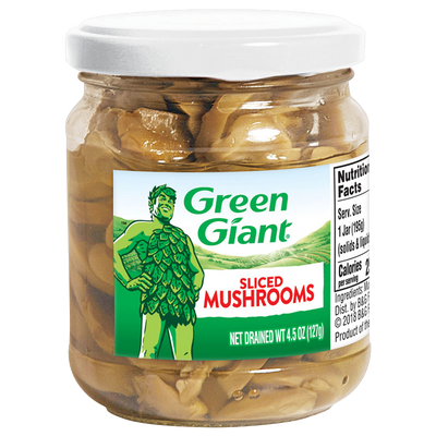 B&G/POLAR:10741.GG Green Giant Sliced Mushroom GLS Jar 4.5oz