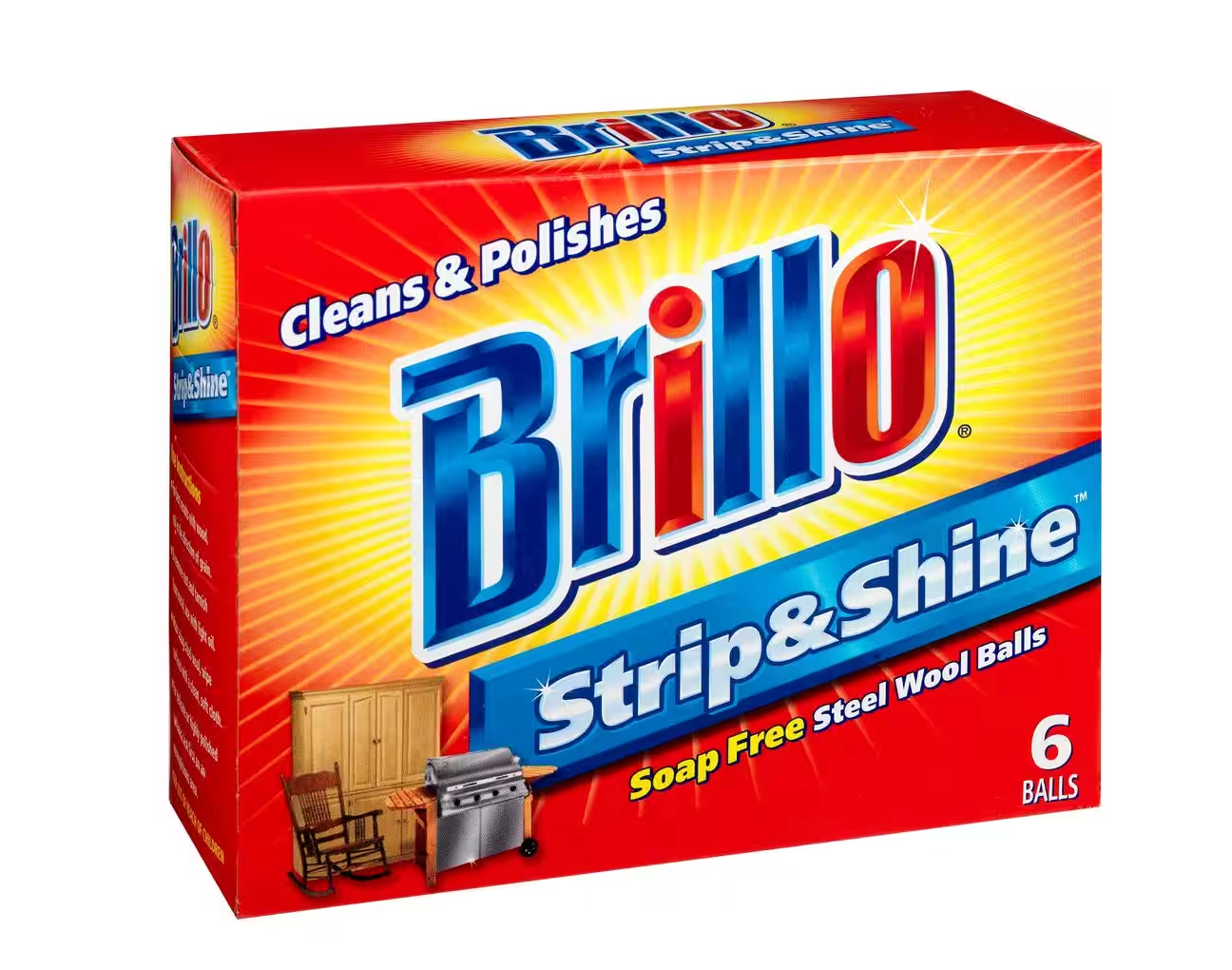 Brillo Strip & Shine Steel Wool Balls  24 X 6ct